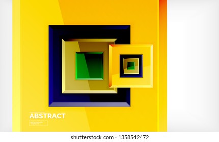 Geometric abstract background, modern square design. Vector