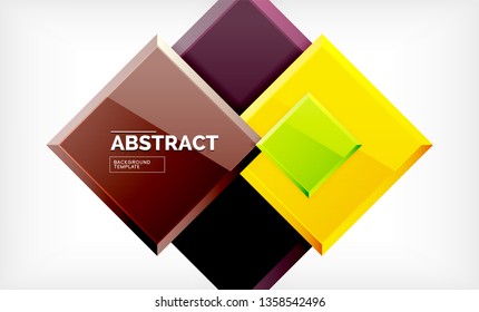 Geometric abstract background, modern square design. Vector