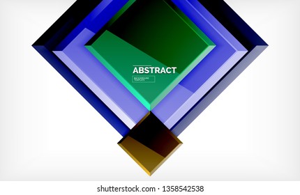 Geometric abstract background, modern square design. Vector