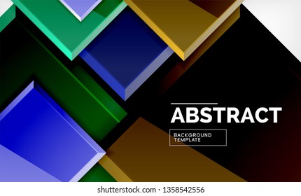 Geometrischer abstrakter Hintergrund, modernes quadratisches Design. Vektorgrafik