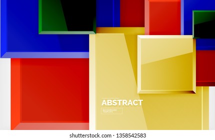 Geometric abstract background, modern square design. Vector