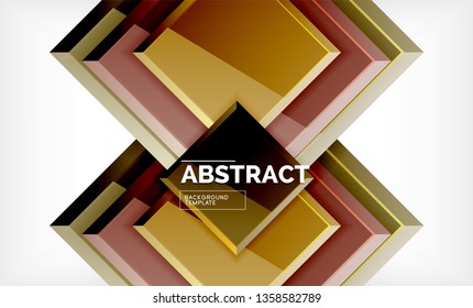 Geometric abstract background, modern square design. Vector