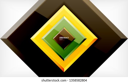 Geometric abstract background, modern square design. Vector