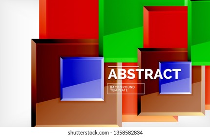 Geometric abstract background, modern square design. Vector