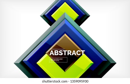 Geometric abstract background, modern square design. Vector