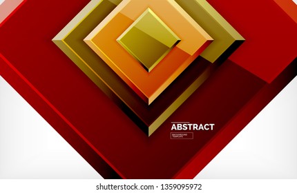 Geometric abstract background, modern square design. Vector
