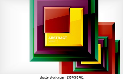 Fondo geométrico abstracto, diseño cuadrado moderno. Vector