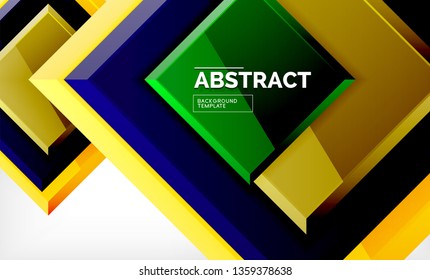 Geometrischer abstrakter Hintergrund, modernes quadratisches Design. Vektorgrafik