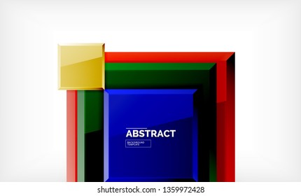 Geometric abstract background, modern square design. Vector