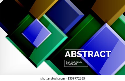 Geometric abstract background, modern square design. Vector
