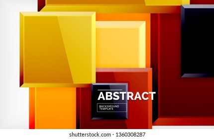Geometric abstract background, modern square design. Vector