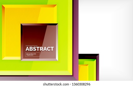 Geometric abstract background, modern square design. Vector