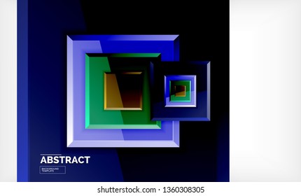 Geometric abstract background, modern square design. Vector