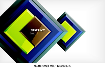 Geometric abstract background, modern square design. Vector