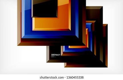 Geometric abstract background, modern square design. Vector