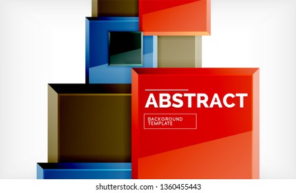 Geometric abstract background, modern square design. Vector
