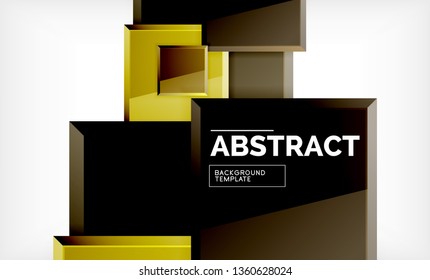 Geometric abstract background, modern square design. Vector