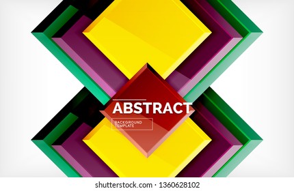 Geometric abstract background, modern square design. Vector