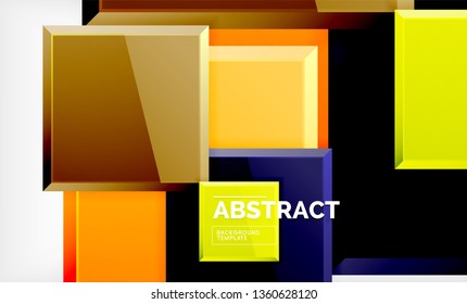 Geometric abstract background, modern square design. Vector