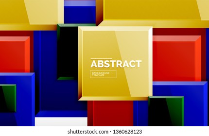 Geometric abstract background, modern square design. Vector