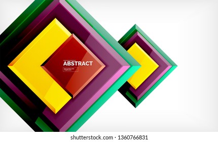 Geometric abstract background, modern square design. Vector