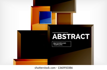 Geometric abstract background, modern square design. Vector
