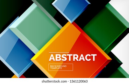 Geometric abstract background, modern square design. Vector