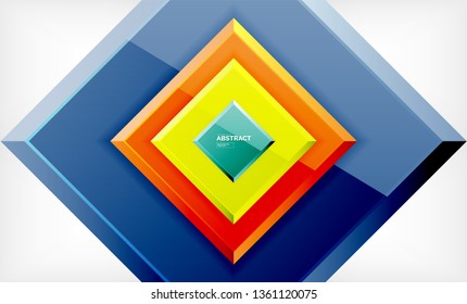 Geometric abstract background, modern square design. Vector