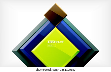 Geometric abstract background, modern square design. Vector