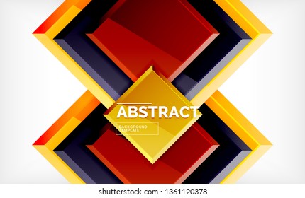 Geometric abstract background, modern square design. Vector