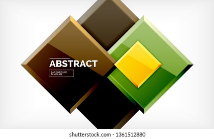 Geometric abstract background, modern square design. Vector