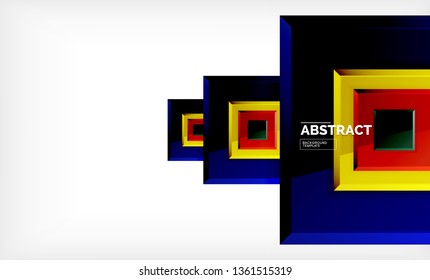 Geometric abstract background, modern square design. Vector