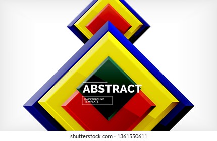 Geometrischer abstrakter Hintergrund, modernes quadratisches Design. Vektorgrafik