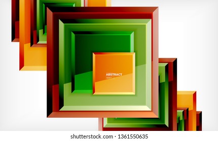 Geometric abstract background, modern square design. Vector