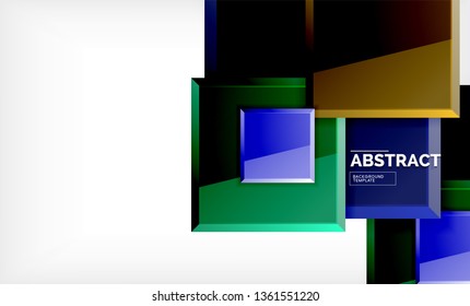Geometric abstract background, modern square design. Vector