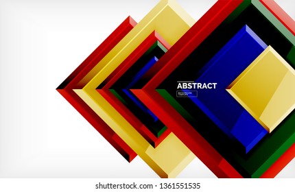 Geometric abstract background, modern square design. Vector
