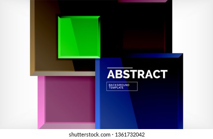 Fundo geométrico abstrato, design quadrado moderno. Vetor