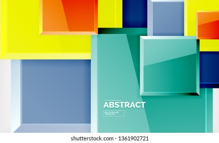 Geometric abstract background, modern square design. Vector
