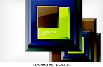 Geometric abstract background, modern square design. Vector