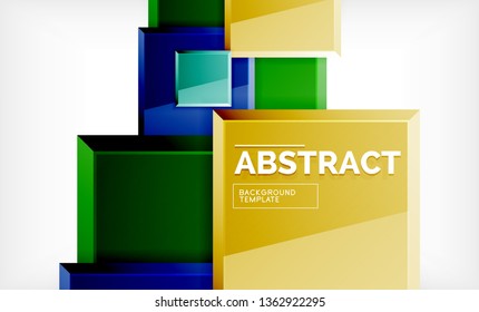 Fondo geométrico abstracto, diseño cuadrado moderno. Vector
