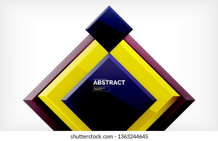 Geometric abstract background, modern square design. Vector