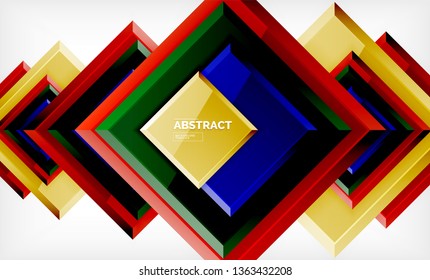 Geometric abstract background, modern square design. Vector