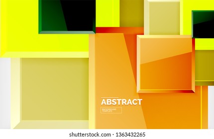 Geometric abstract background, modern square design. Vector