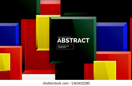 Geometric abstract background, modern square design. Vector