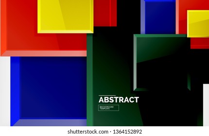 Geometric abstract background, modern square design. Vector