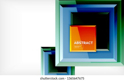 Geometric abstract background, modern square design. Vector