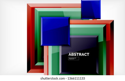 Geometric abstract background, modern square design. Vector