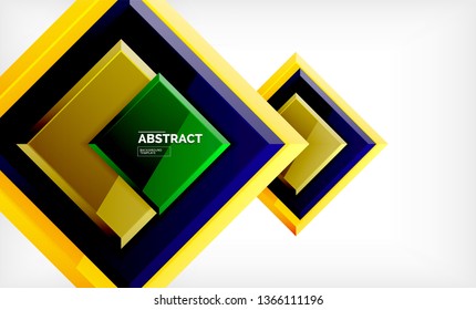Fondo geométrico abstracto, diseño cuadrado moderno. Vector