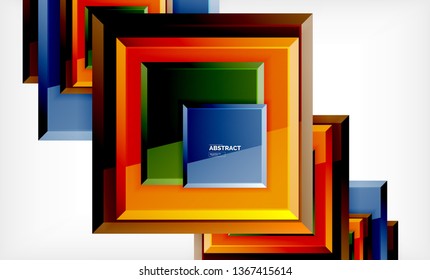 Geometric abstract background, modern square design. Vector