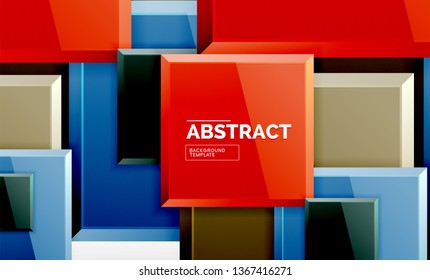 Geometric abstract background, modern square design. Vector